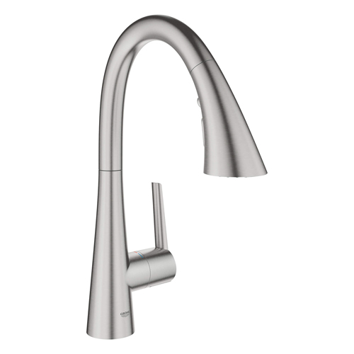 Grohe 30368DC2 Ladylux Single Handle Pull Down Triple Spray Bar Faucet 1.75 Gpm - SuperSteel