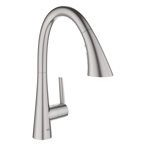 Grohe 32298DC3 Ladylux Single Handle Pull Down Kitchen Faucet Triple Spray 1.75 Gpm - SuperSteel