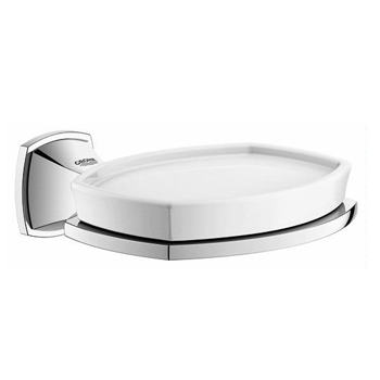 Grohe 40628000 Grandera Ceramic Soap Dish with Holder - Chrome