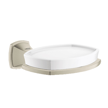 Grohe 40628EN0 Grandera Ceramic Soap Dish with Holder - Brushed Nickel