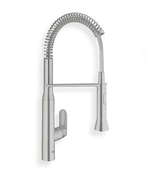 Grohe 31380DC0 K7 Pre-Rinse Kitchen Faucet with Spring Spout & Locking Spray - SuperSteel