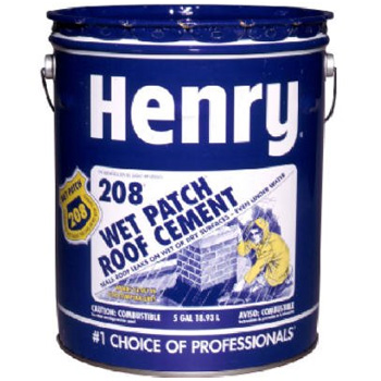 Henry HE208030 208 Wet Patch Roof Leak Repair Cement, 5 Gallon - Black
