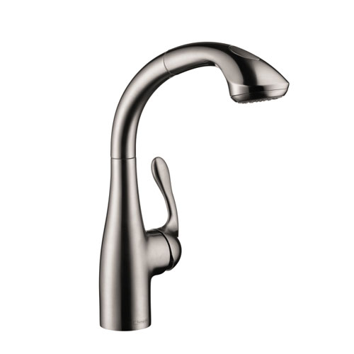 Hansgrohe 4067860 Allegro E Single Handle Pull-Out Kitchen Faucet - Steel Optik