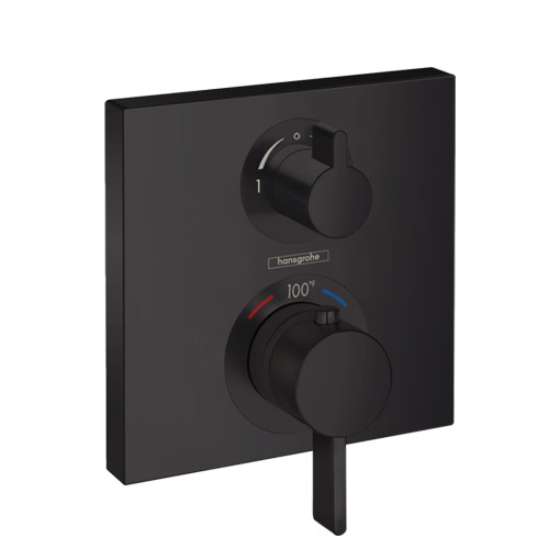 Hansgrohe 15714671 Ecostat Square Thermostatic Trim with Volume Control and Diverter - Matte Black