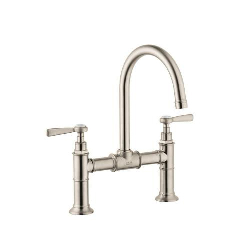 Hansgrohe 16510821 Axor Montreux Widespread Bridge Faucet with Lever Handles - Brushed Nickel