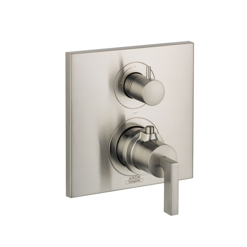 Hansgrohe 39700821 Axor Citterio Thermostatic Trim with Volume Control, Lever Handle - Brushed Nickel