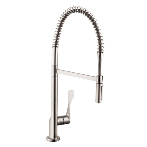 Hansgrohe 39840801 Axor Citterio Semi Pro Single Lever Kitchen Faucet - Steel Optik