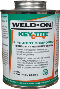 IPS Weld-On 10068 1/2 Pint 505 Key Tite Green Waterproof Metal Pipe Thread Sealant