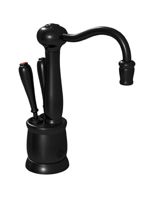 InSinkErator F-HC2200BLK Indulge Antique Hot and Cool Water Dispenser, Faucet Only - Glossy Black