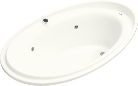 K-1110-GCR-0 Kohler Purist BubbleMassage Whirlpool Bath with Chromatherapy - White