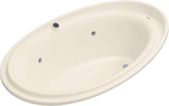 K-1110-GCR-47 Kohler Purist BubbleMassage Whirlpool Bath with Chromatherapy - Almond