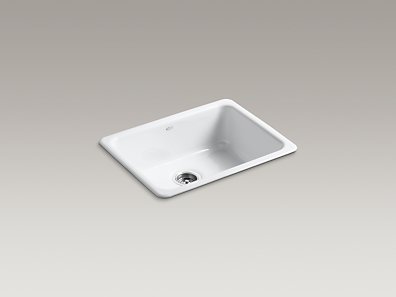 K-6585-0 Kohler Iron/Tones Self-Rimming or Undercounter Single Bowl Kitchen Sink - White