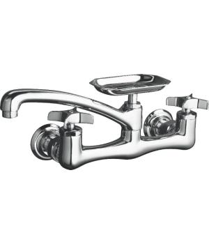 Kohler K-7855-3 Clearwater Two-Handle Wall Mount Kitchen Faucet - Polished Chrome
