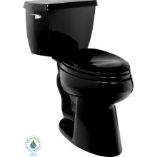 Kohler K-3531-7 Wellworth Pressure Lite Elongated Toilet with Left-Hand Trip Lever - Black