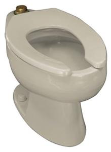 Kohler K-4350-L-7 Wellcomme Elongated Toilet Bowl with Top Spud and Bolt Holes In Base - Black (Pictured in White)