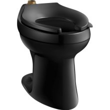 Kohler K-4405-7 Highline 1.28 GPF Flushometer Elongated Toilet Bowl, Requires Seat - Black