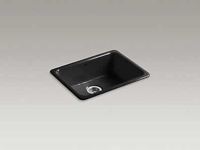 Kohler K-6585-7 Iron/Tones Self-Rimming/Undercounter Kitchen Sink - Black
