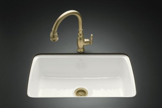 Kohler K-5864-5U-FD Cape Dory Undercounter Kitchen Sink - Cane Sugar (Faucet Not Included) (Pictured in White)