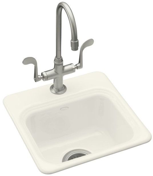 Kohler K-6579-2-7 Northland Self-Rimming Entertainment Sink With 2-Hole Faucet Drilling - Black (Pictured in Biscuit)