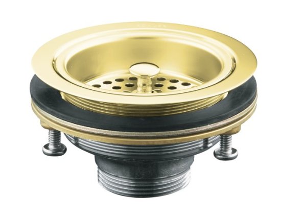 Kohler K-8799-PB Duostrainer Sink Strainer w/o Tailpiece - Polished Brass