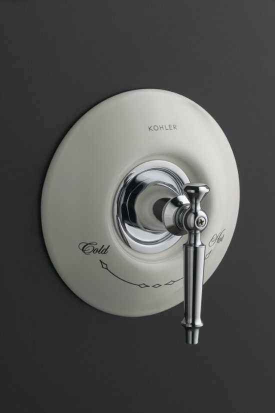 Kohler K-T10110-4-CP Antique Thermostatic Valve Trim Only - Polished Chrome (Pictured w/Required Ceramic Escutcheon - Not Included)