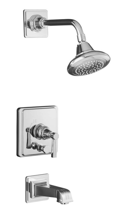 Kohler K-T13133-4B-CP Pinstripe Pressure-Balancing Bath and Shower Faucet Trim Only w/Lever Handle - Chrome