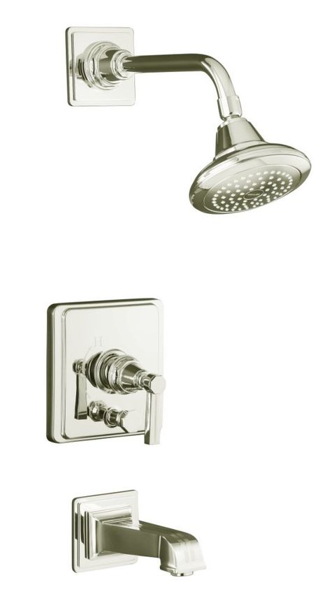 Kohler K-T13133-4B-SN Pinstripe Pressure-Balancing Bath and Shower Faucet Trim Only w/Lever Handle - Polished Nickel