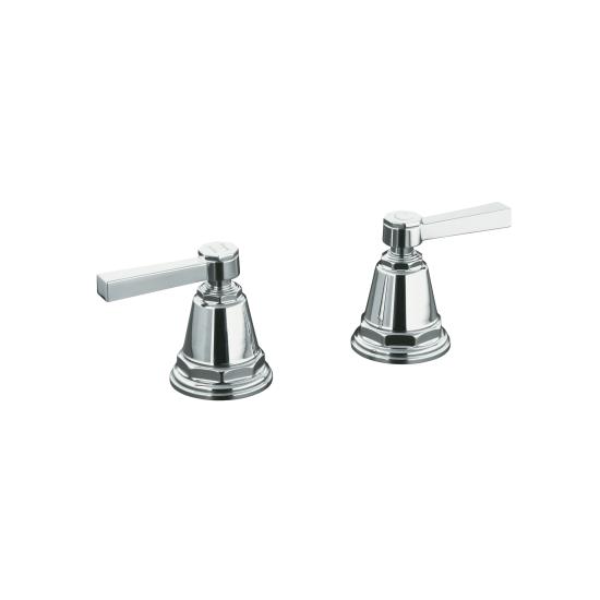 Kohler K-T13141-4A-SN Pinstripe Pure Design Deck or Wall Mount Bath Valve Trim w/Lever Handles - Polished Nickel (Pictured in Chrome)