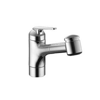 KWC 10.061.033.127 Domo One Handle Pull-Out Spray Kitchen Faucets - Stainless Steel