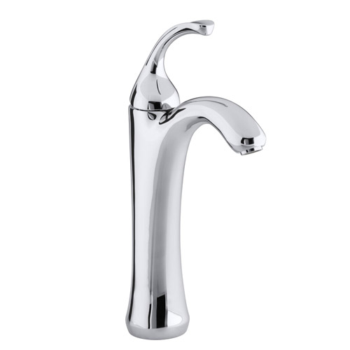 Kohler K-10217-4-CP Forte Tall Single Hole Lavatory Faucet with Sculpted Lever Handles - Chrome