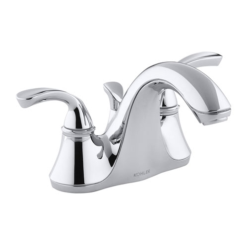 Kohler K-10270-4-CP Forte Two Handle Centerset Lavatory Faucet with Sculpted Lever Handles - Polished Chrome