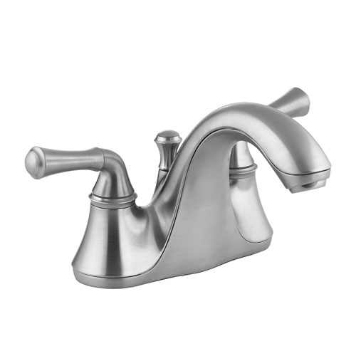 Kohler K-10270-4A-G Forte Centerset Lavatory Faucet with Traditional Lever Handles - Brushed Chrome