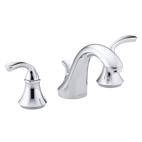 Kohler K-10272-4-CP Forte Widespread Lavatory Faucet with Sculpted Lever Handles - Polished Chrome