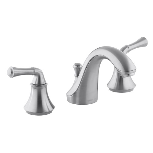 Kohler K-10272-4A-G Forte Widespread Lavatory Faucet with Traditional Lever Handles - Brushed Chrome