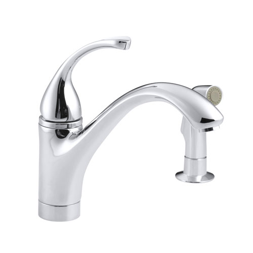 Kohler K-10416-CP Forte Single Control Kitchen Faucet with Side Spray - Chrome