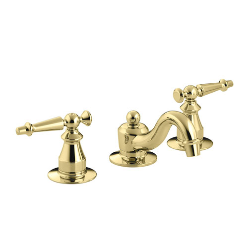 Kohler K-108-4-PB Antique Widespread Lavatory Faucet - Polished Brass