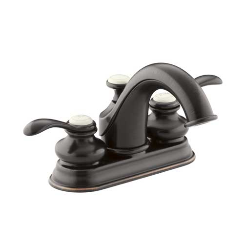 Kohler K-12266-4-2BZ Fairfax Centerset Lavatory Sink Faucet with Lever Handles - Oil Rubbed Bronze