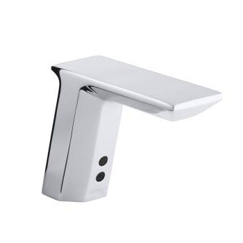 Kohler K-13468-CP Geometric Touchless AC Powered Deck Mount Faucet with Mixer - Chrome