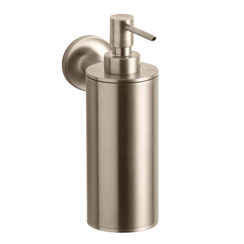 Kohler K-14380-BV Purist Wall-Mounted Soap Dispenser - Brushed Bronze