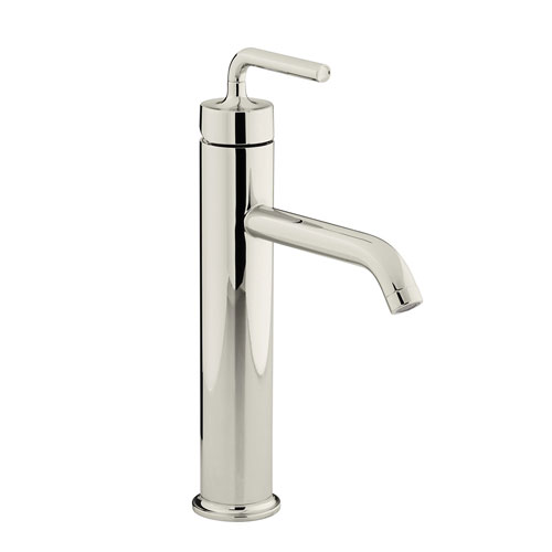 Kohler K-14404-4A-SN Purist One Handle Lavatory Faucet with Straight Lever Handle - Polished Nickel