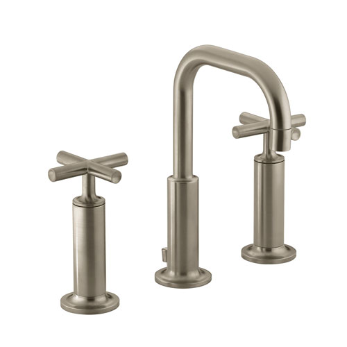 Kohler K-14407-3-BV Purist Widespread Lavatory Faucet - Brushed Bronze