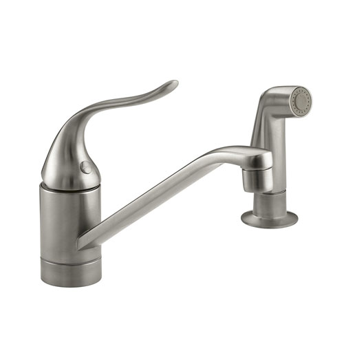 Kohler Faucet K-15176-F-BN Coralais Single Handle Kitchen Faucet with Sidespray - Brushed Nickel
