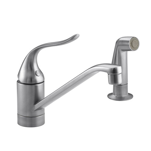 Kohler K-15176-F-G Single Handle Kitchen Faucet with Sidespray - Brushed Chrome