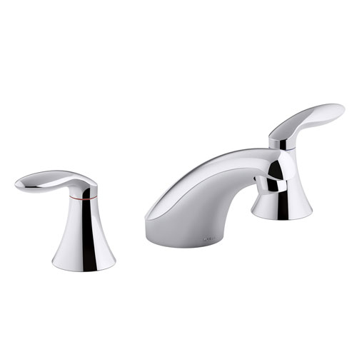 Kohler K-15265-4NDRA-CP Coralais Widespread Lavatory Sink Faucet with Lever Handles, Less Drain and Lift Rod - Chrome