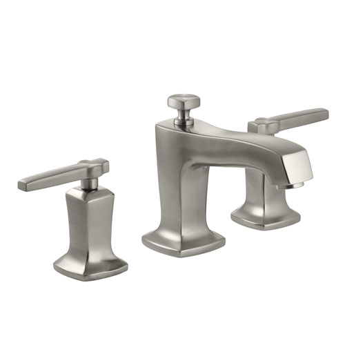 Kohler K-16232-4-BN Margaux Double Handle Widespread Lavatory Faucet With Metal Lever Handles - Brushed Nickel