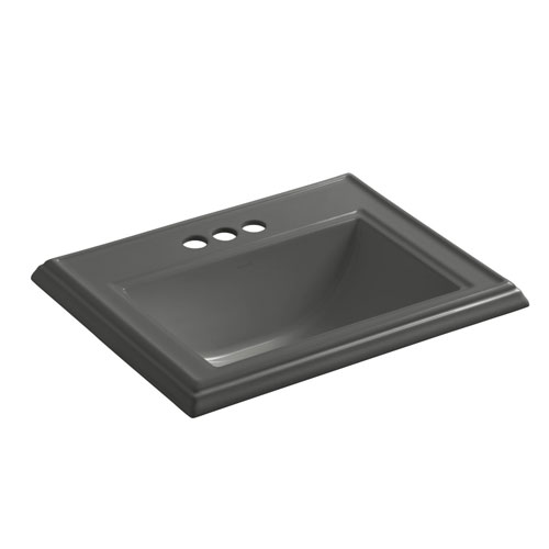 Kohler K-2241-4-58 Memoirs Classic Drop-in Lavatory Sink with 4 in Centerset Faucet Holes - Thunder Grey