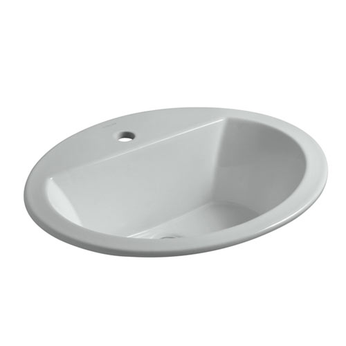 Kohler K-2699-1-95 Bryant Oval Self-Rimming Lavatory Sink with Single Faucet Hole - Ice Grey