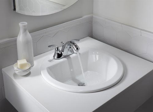 Kohler K-2714-1-47 Bryant Round Self-Rimming Lavatory with Center Hole - Almond (Pictured in White)