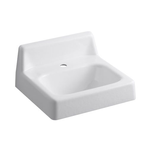 Kohler K-2805-0 Hudson 19 in x 17 in Wall-mounted Lavatory Sink with Single Faucet Hole - White