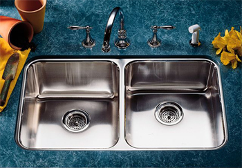Kohler K-3351-NA Undertone Double Basin Undercounter Kitchen Sink - Stainless Steel